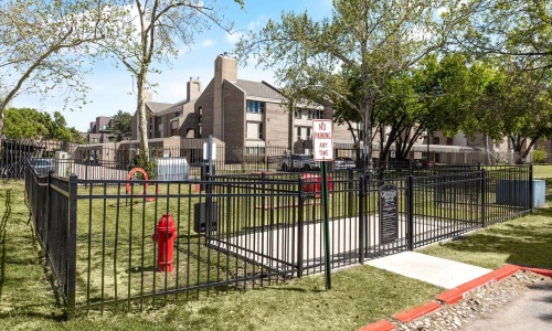 a gated off area with a sign on it